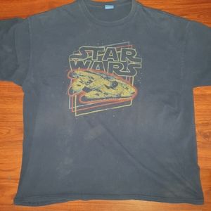 Retro Star Wars Millennium Falcon Shirt On A Blue Star Wars sz L
